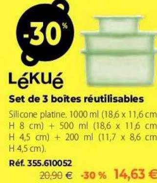 lékué set de 3 boîtes réutilisables