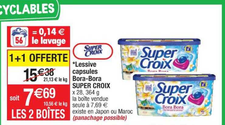 lessive capsules bora-bora super croix
