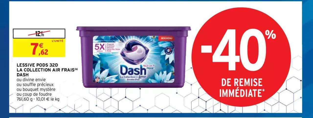 lessive pods 32d la collection air frais dash