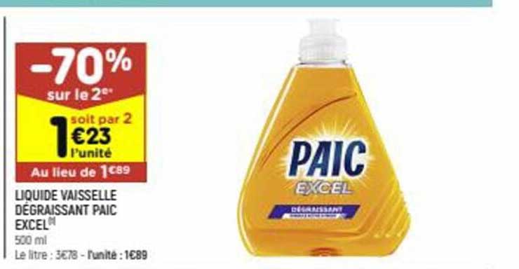 Liquide Vaisselle Dégraissant Paic Excel