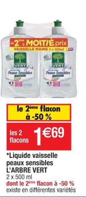 liquide vaisselle peaux sensibles l'arbre vert
