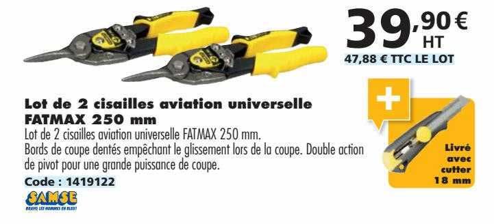 Lot De 2 Cisailles Aviation Universelle Fatmax 250 Mm