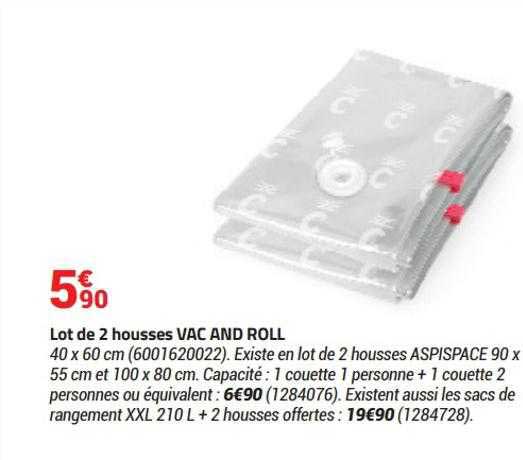 lot de 2 housses vac and roll