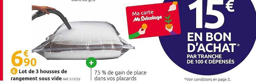 lot de 3 housses de rangement sous vide