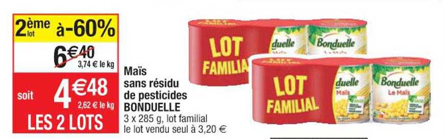 maïs sans résidu de pesticides bonduelle