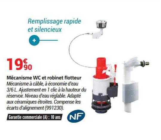 mécanisme wc et robinet flotteur