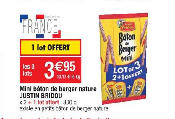 mini bâton de berger nature justin bridou