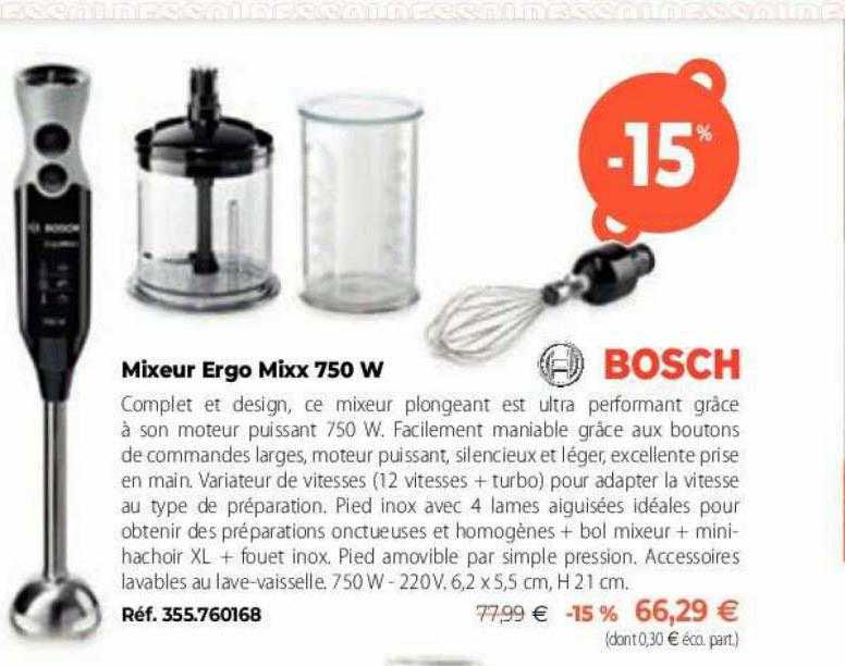 mixeur ergo mixx 750 w bosch