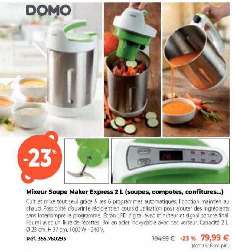 mixeur soupe maker express 2 l (soupes, compotes, confitures...)
