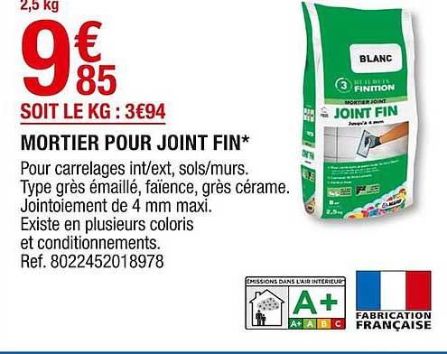 Mortier Pour Joint Fin