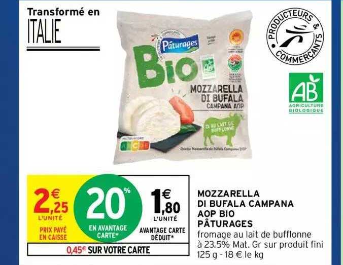 Mozzarella Di Bufala Campana Aop Bio Pâturages