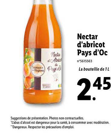nectar d'abricot pays d'oc