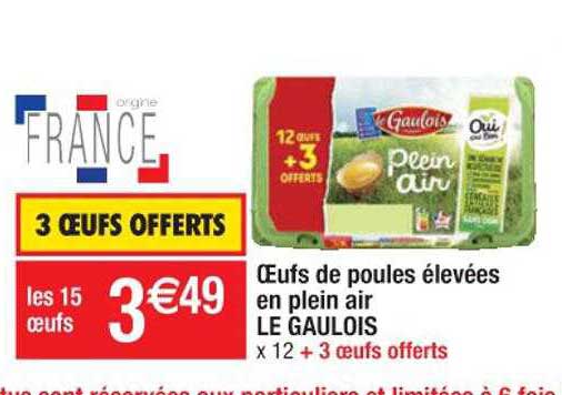 oeufs de poules élevées en plein air le gaulois