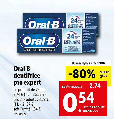 oral b dentifrice pro expert