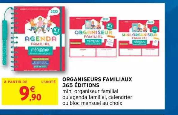 organiseurs familiaux 365 éditions