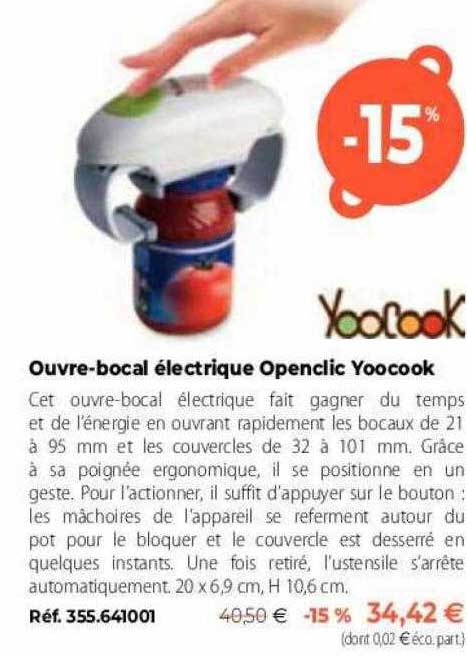ouvre-bocal électrique openclic yoocook