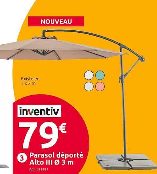 parasol déporté alto III ø 3 m inventiv