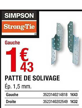 patte de solivage