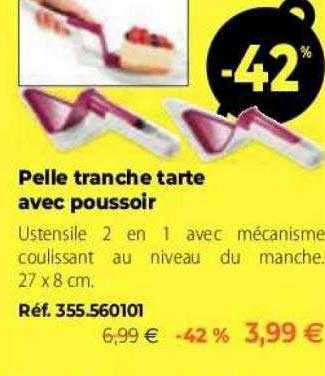 pelle tranche tarte avec poussoir