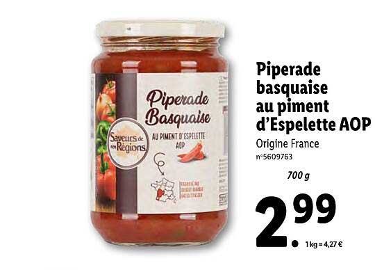 piperade basquaise au piment d'espelette aop