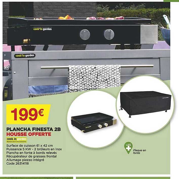 plancha finesta 2b housse offerte cook'in garden