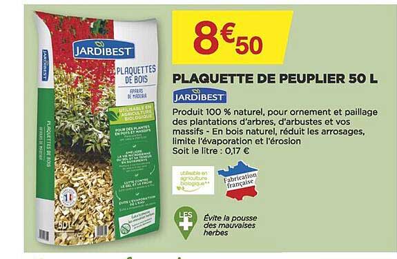 plaquette de peuplier 50l jardibest