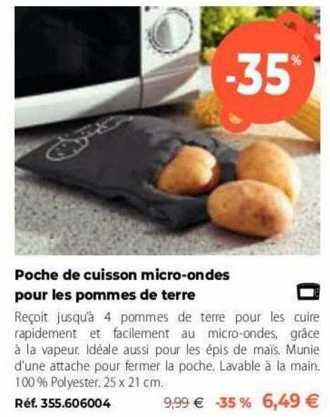 poche de cuisson micro-ondes pour les pommes de terre