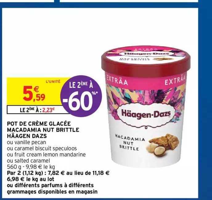 pot de crème glacée macadamia nut brittle häagen dazs