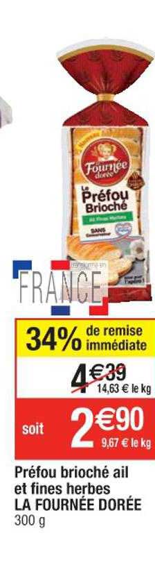 préfou brioché ail et fines herbes la fournée dorée