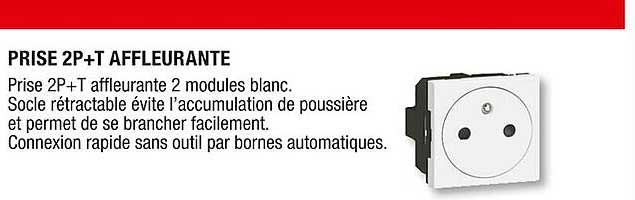 prise 2p+t affleurante