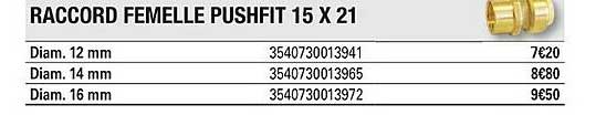 raccord femelle pushfit 15x21