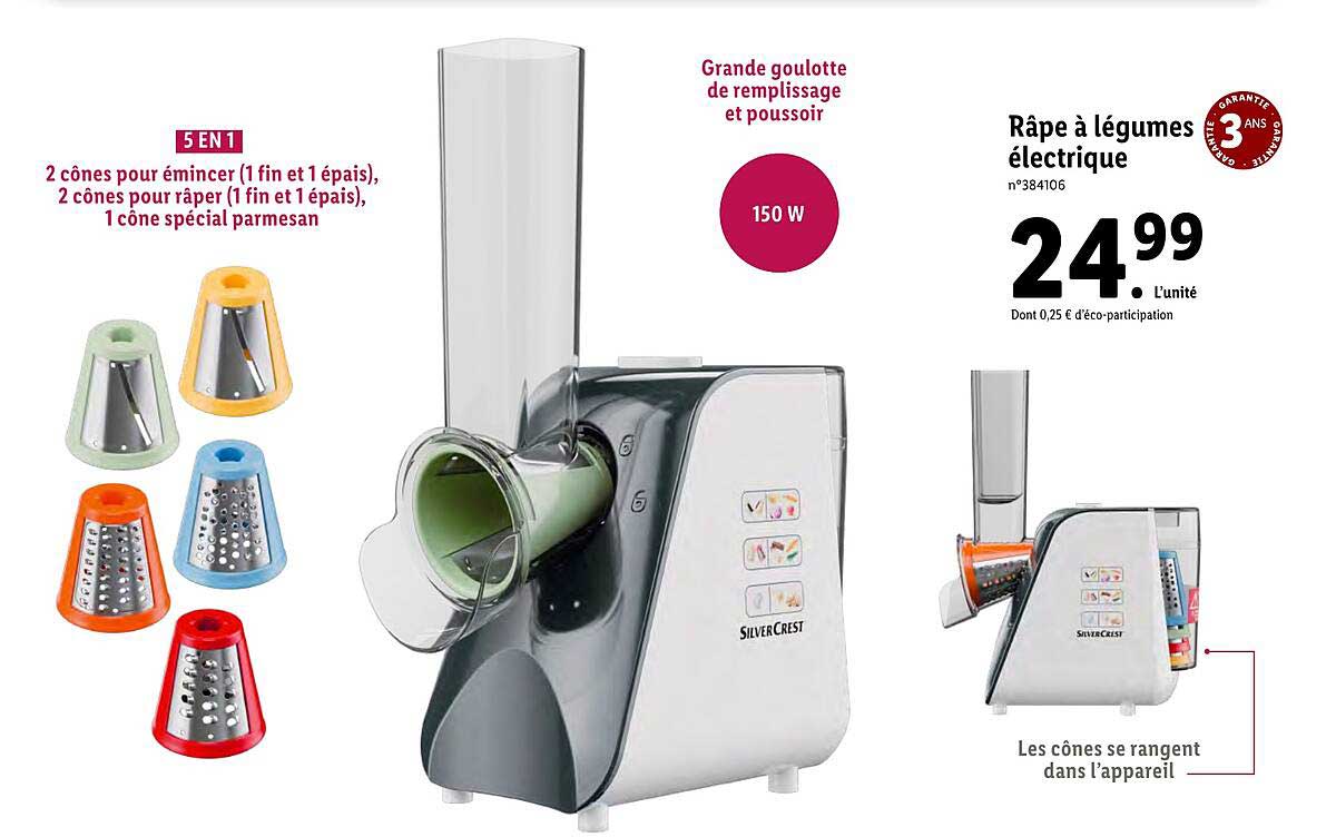 Râpe à Légumes électrique Silver Crest