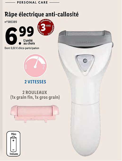 râpe électrique anti-callosité