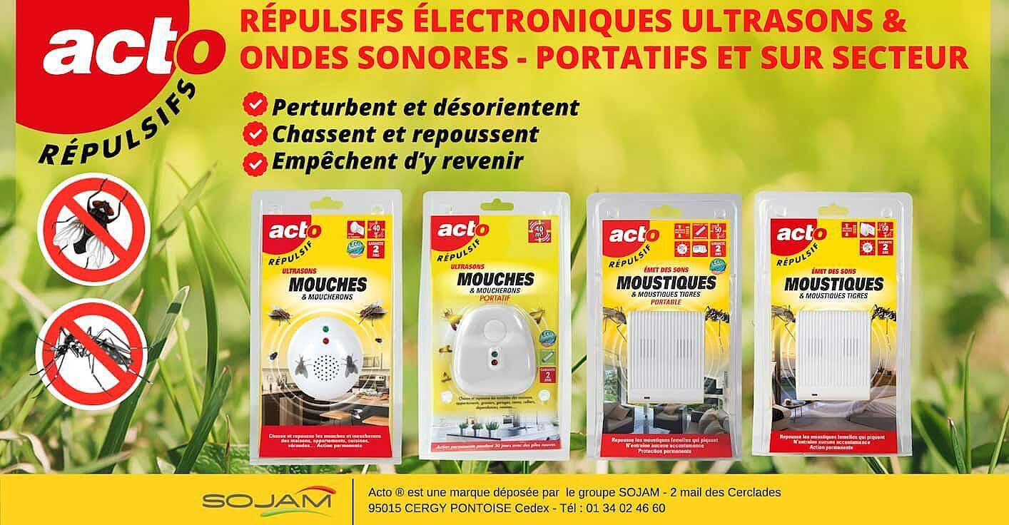 Répulsifs électroniques Ultrasons & Ondes Sonores - Portatifs Et Sur Secteur Acto