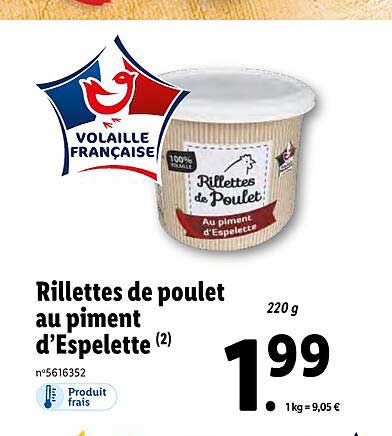 rillettes de poulet au piment d'espelette