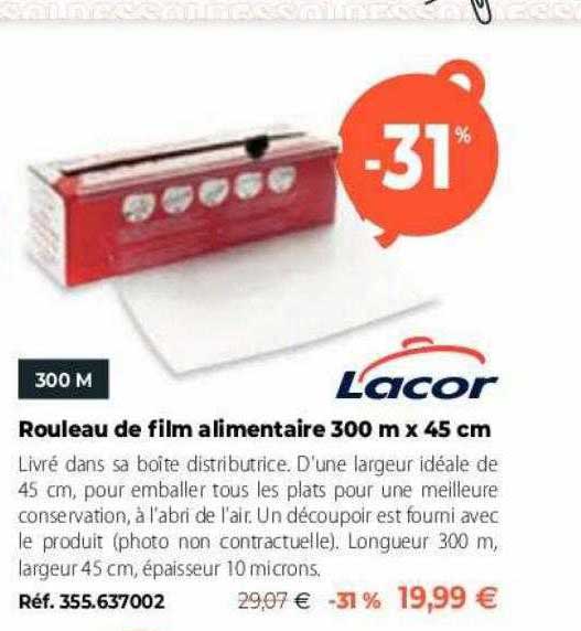 Rouleau De Film Alimentaire 300 M X 45 Cm Lacor