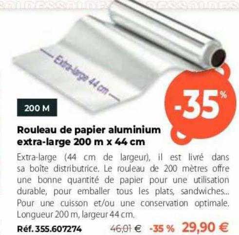 rouleau de papier aluminium extra-large 200 m x 44 cm