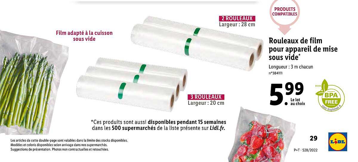 Rouleaux De Film Pour Appareil De Mise Sous Vide