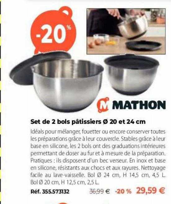 set de 2 bois pâtissiers ø 20 et 24 cm mathon