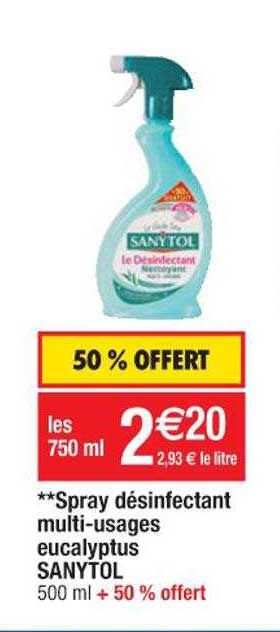 spray désinfectant multi-usages eucalyptus sanytol