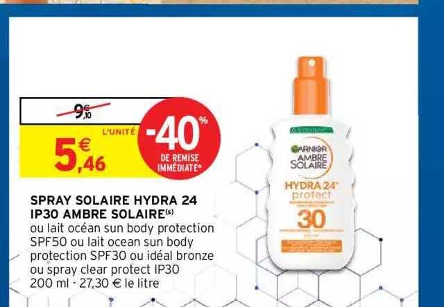 spray solaire hydra 24 ip30 ambre solaire