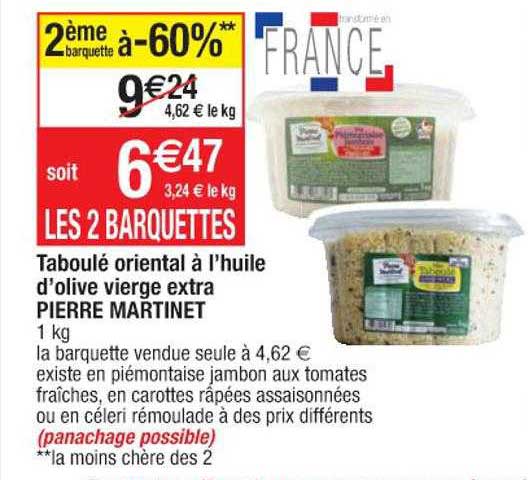Taboulé Oriental à L'huile D'olive Vierge Extra Pierre Martinet