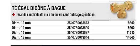 té égal bicône à bague