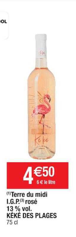 terre du midi i.g.p. rosé 13% vol. kéké des plages