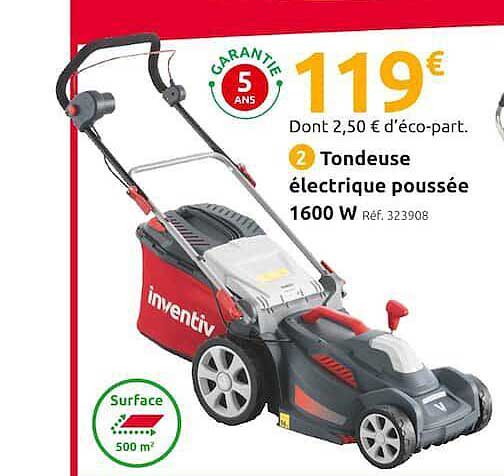 tondeuse électrique poussée 1600 w inventiv