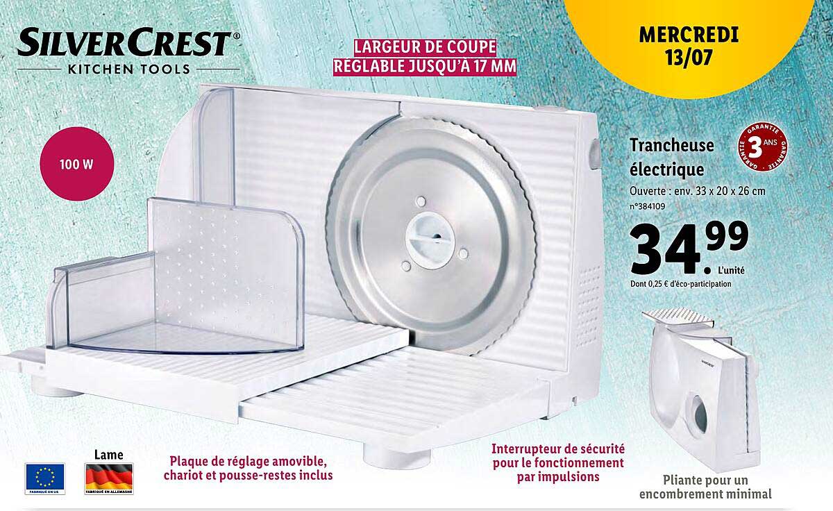 trancheuse électrique silver crest