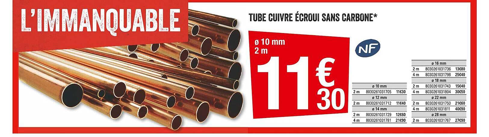 tube cuivre écroui sans carbone