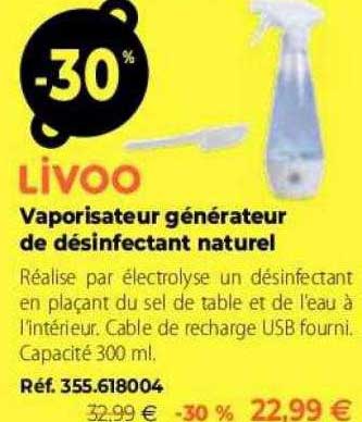 vaporisateur générateur de désinfectant naturel livoo