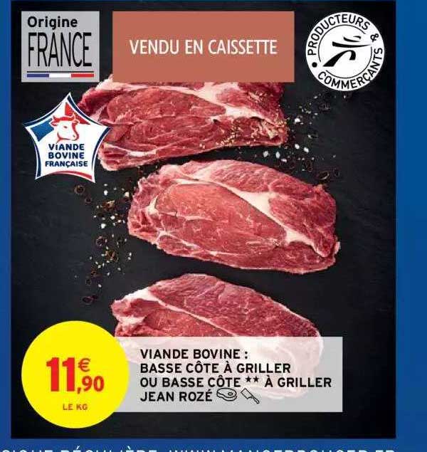 viande bovine : basse côte à griller ou basse côte à griller jean rozé
