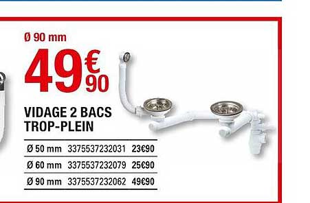 vidage 2 bacs trop-plein